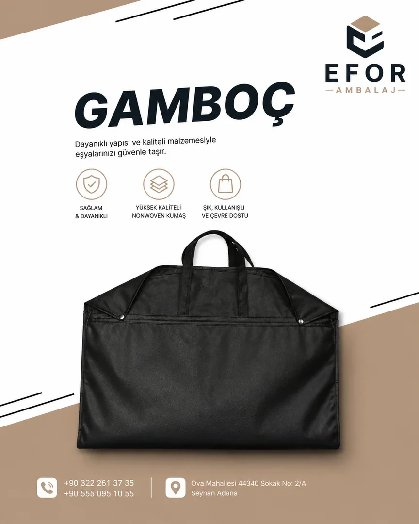 Gamboç Elbise Çantaları | Efor Ambalaj ile Kaliteli ve Şık Çözümler